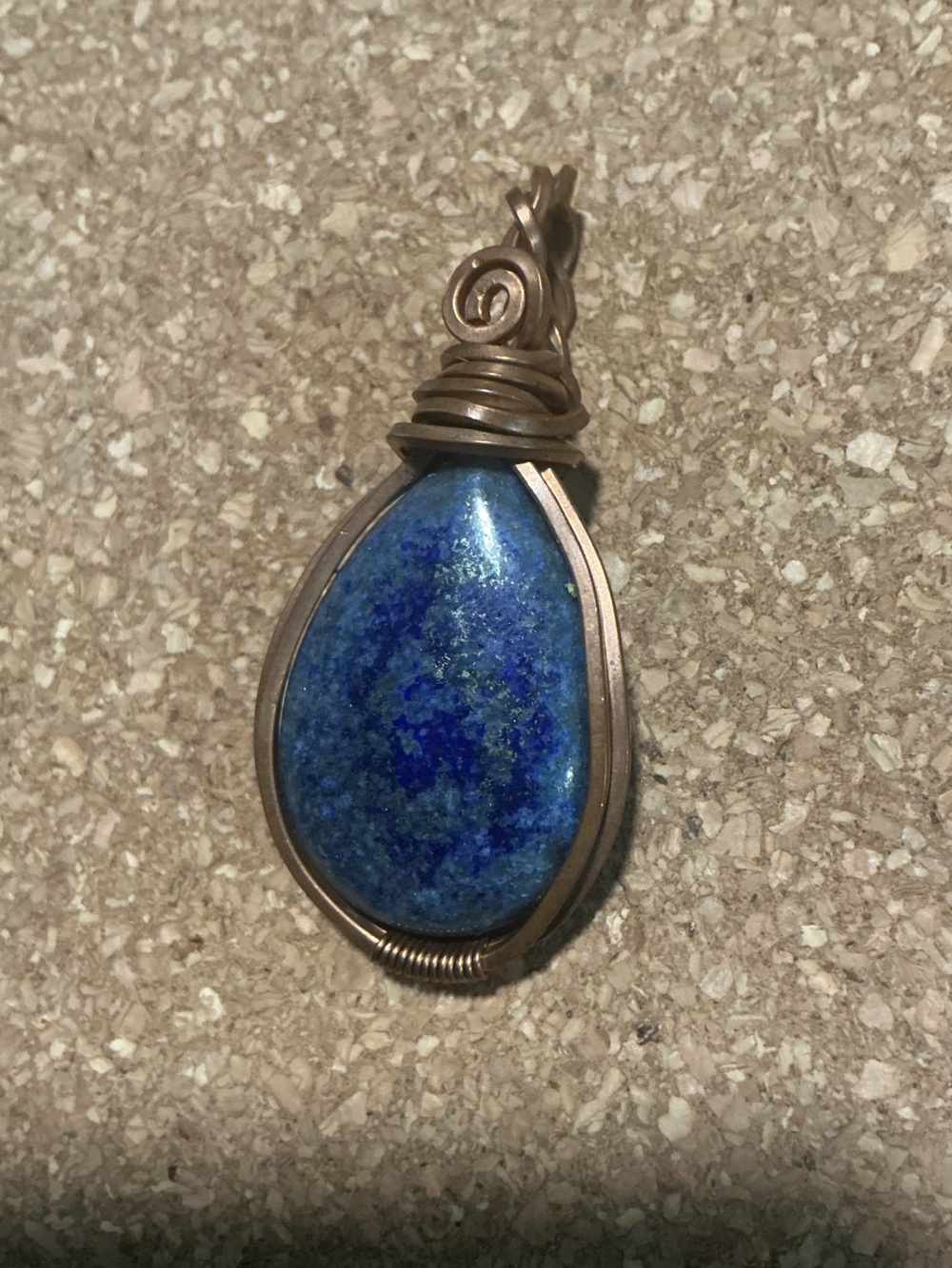 Blue Teardrop Stone Pendant Necklace by